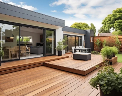 terrasse en bois à vaux d'Amoges près de Nevers dans la Nièvre 58